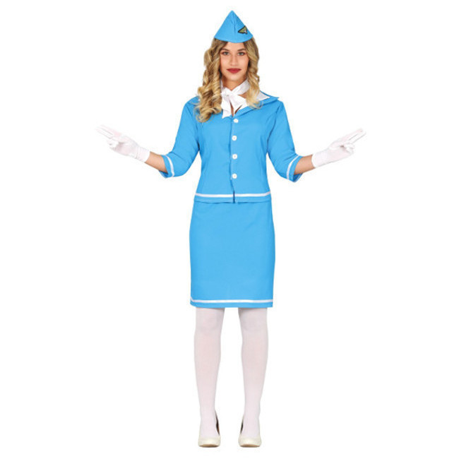 Costume Hôtesse de l'Air Bleu pour Femme