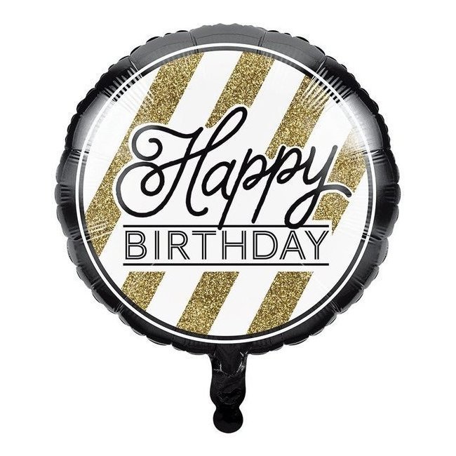 Ballon aluminium doré happy birthday