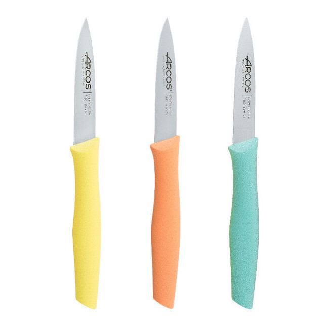 Set 3 couteaux d'office 8,5 cm coloris pastel Arcos 