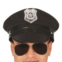 Casquette de policier noire - 60 cm