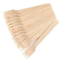 Fourchettes en bois 14 cm - 12 pièces