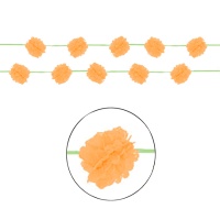 Guirlande indienne de pompons orange - 2 pièces