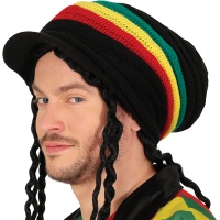 Casquette rastafari colorée avec visière