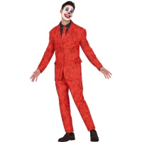 Déguisement de clown bouffon rouge pour homme