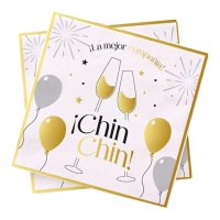 Chin Chin Serviettes de table pour le réveillon du Nouvel An 16,5 x 16,5 cm - 20 pcs.