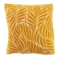 Coussin de 43 cm en forme de feuille de moutarde