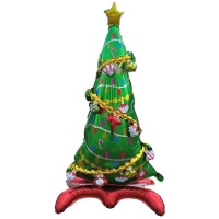 Ballon en forme de sapin de Noël avec base décorative de 1,26 m