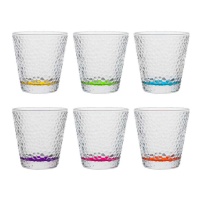 Verre de 310 ml avec base de couleur assortie - 6 unités