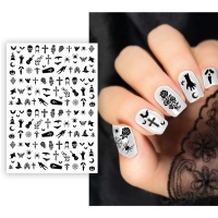 Mercredi Addams autocollants pour ongles - 140 autocollants