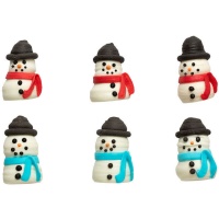 Figurines en sucre 3D bonhomme de neige - 6 unités