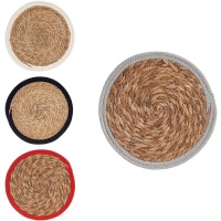 Set de table en fibres naturelles de 30 cm avec bordure - 1 pc.