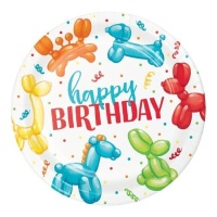 Party Balloon Animals 23m Plates - 8 pcs.