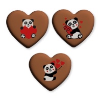 Figurines Panda en chocolat au lait pour la Saint-Valentin - Dekora - 54 unités