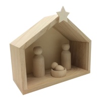 Figurine en bois d'une crèche 18,5 x 15 x 8 cm