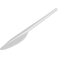 Couteaux en plastique blanc de 100 cm - 25 pcs.