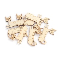 Figurines de chat en bois 5 cm - 8 unités