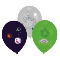 Ballons en latex Astronaute & Espace 27,5 cm - 6 pcs.