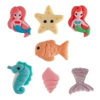 Figurines en sucre sirène de mer - Dekora - 56 pcs.