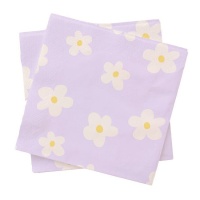 Serviettes de table à fleurs blanches 16,5 cm - 20 pcs.