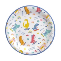 Assiettes Funny Dinosaur 18 cm - 8 unités