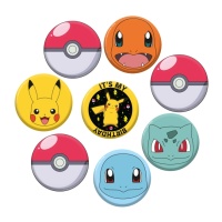 Badges Pokemon - 8 pièces