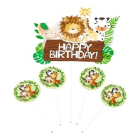 Happy Birthday Cake Topper avec animaux