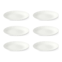 Assiette de 24 cm avec finition opale blanche - 6 pcs.