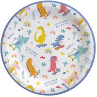 Assiettes amusantes en forme de dinosaure 23 cm - 6 pièces