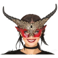 Masque rouge avec cornes