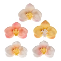 Figurines en sucre d'orchidées de 7 cm - Dekora - 5 unités