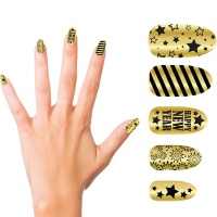 Faux ongles Happy New Year en or