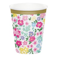 Gobelets floraux de 266 ml - 8 pièces