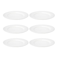 Assiette en porcelaine blanche de 27 cm - 6 unités