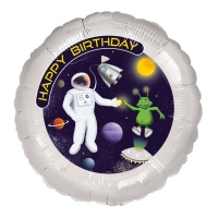 Happy Birthday 45 cm ballon espace extérieur