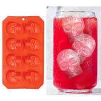 Moule en silicone pour cubes tête de mort 22 x 12 cm - 8 cavités