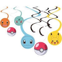 Pendentifs décoratifs en spirale Pokemon - 6 unités