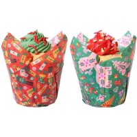 Moules à muffins en papier avec motif de Noël - PME - 24 pcs.