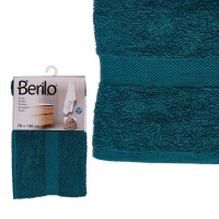 Serviette de bain unie bleu pétrole 130 x 70 cm