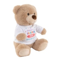 Peluche ours Nous vous souhaitons un très bon anniversaire 21cm