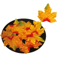 Feuilles décoratives orange de 9 à 10 cm - 24 pièces.