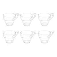 Tasse à café de 199 ml avec anse transparente - 6 pièces