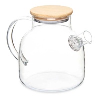 Théière en borosilicate de 1200 ml avec couvercle en bambou