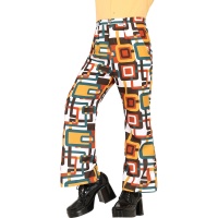 Pantalon hippie à carreaux des années 70 pour adulte