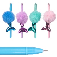 Stylo sirène avec pompon - 1 pc.