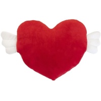 Coussin coeur rouge avec ailes