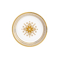 Assiettes de Noël brodées or 18 cm - 8 pièces