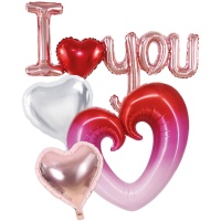 Bouquet de ballons de Saint-Valentin en forme de coeur 