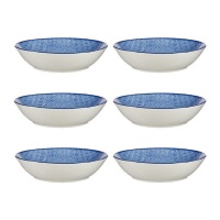 Assiette japonaise à vagues de 20 cm bleu foncé - Vessia - 6 pcs.