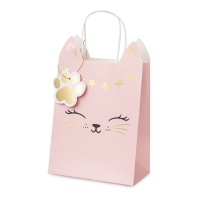 Sac cadeau pour chat rose 27,5 x 18 x 10,5 cm