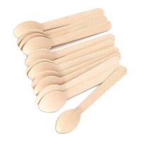 Cuillères en bois 14 cm - 12 pièces